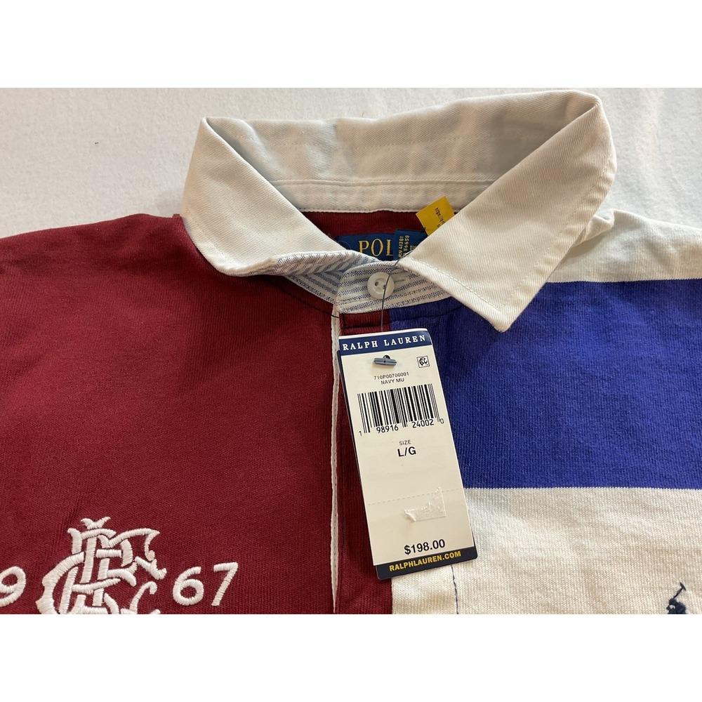 Polo Ralph Lauren Rugby Shirt Men's Large RLPC Crest Patchwork NYC Pony NEW